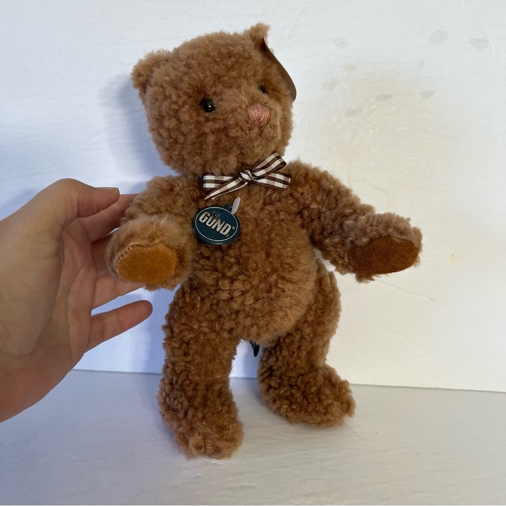 VTG Gund Jointed Poseable 9" Plush Bear Gundy w/ Tags Label Mistakes? 1986 or 87